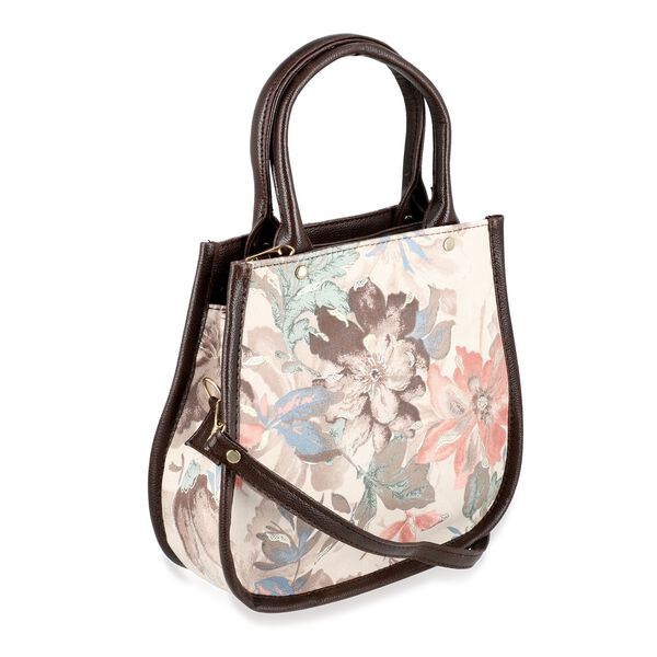 2er Set - Handtasche und Geldbörse, Baumwolle, Mehrfarbige Floral image number 6