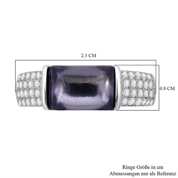 LUSTRO STELLA - Blauer Zirkonia, Wei&szlig;er Zirkonia Ring 925 Silber rhodiniert (Gr&ouml;&szlig;e 21.00) 6.87 ct image number 6