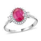 Rhapsody AAAA Natürlicher Mosambik-Rubin, Weißer Diamant Ring 950 Platin (Größe 17.00) ca. 2,49 ct