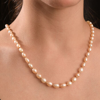 AA Pfirsich-S&uuml;&szlig;wasser Perle Halskette, 45cm