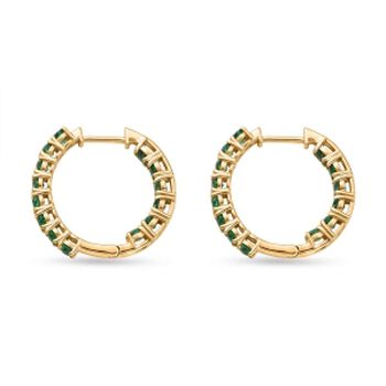 D'Joy AAA Kagem Sambischer Smaragd Ohrringe 925 Silber 750 Gelbgold vermeil ca. 3,02 ct.