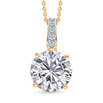 D'Joy Moissanit Schmuckset ca. 50 cm 925 Silber 750 Gelbgold vermeil ca. 5,02 ct.