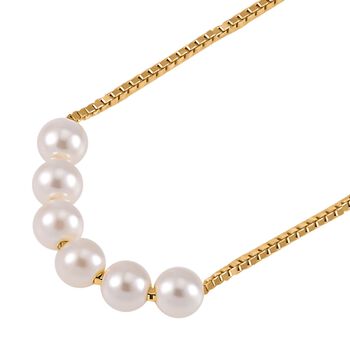 Wei&szlig;e Muschelkernperle Halskette, 40.5 cm - 3,72 ct,