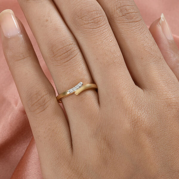Weißer Diamant P Ring 925 Silber Vermeil YG ca. 0,05 ct. image number 3