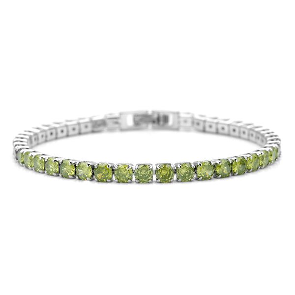 Peridot Zirkonia-Ohrstecker mit Armband, reines Messing ca. 41,00 ct image number 3