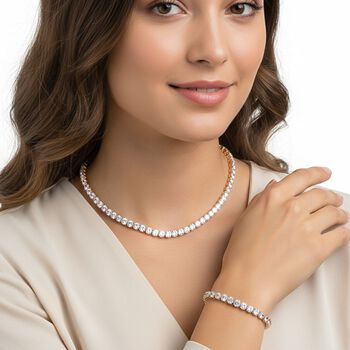 Wei&szlig;er Zirkonia Schmuckset Nickelfreies Messing Gelb vergoldet