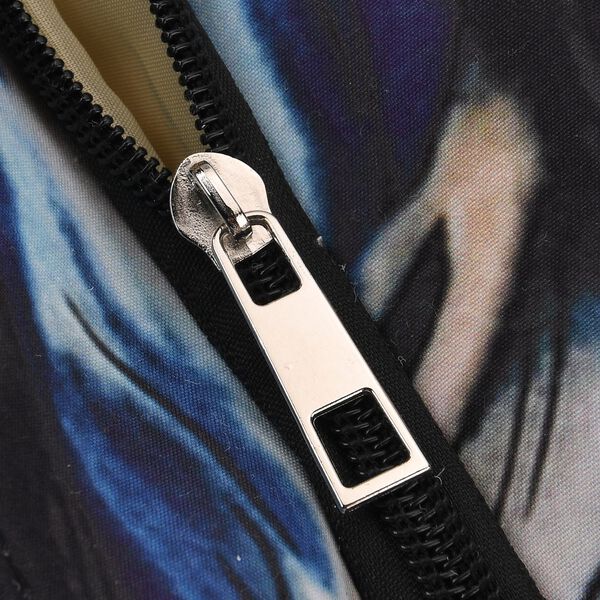 Leopardenmuster Shopper Set 2-teilig Gro&szlig;e Tragetasche 56 x 36 x 16 cm mit Rei&szlig;verschluss Etui 15 x 12 cm, Cremeblau image number 6