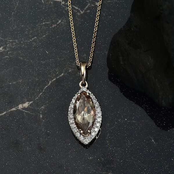 LUXORO AAA Turkizit, Wei&szlig;er Diamant Schmuckset ca. 50 cm 585 Gold ca. 2.25 ct image number 1