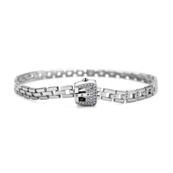 Weißes Zirkonia-Armband, 17 cm - 0,20 ct. image number 0