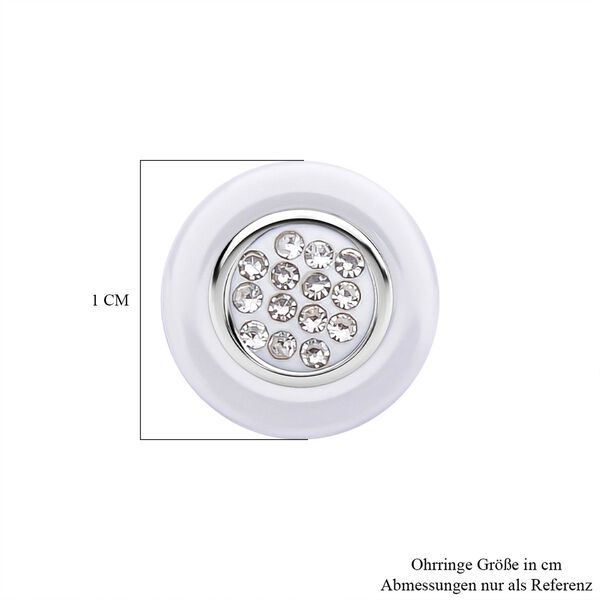 Wei&szlig;e Keramik-Kristall-Ohrstecker image number 5