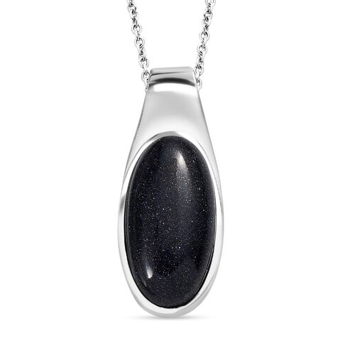 AAA blauer Sandstein-Anhänger mit 50cm Kette - 10,50 ct. image number 0