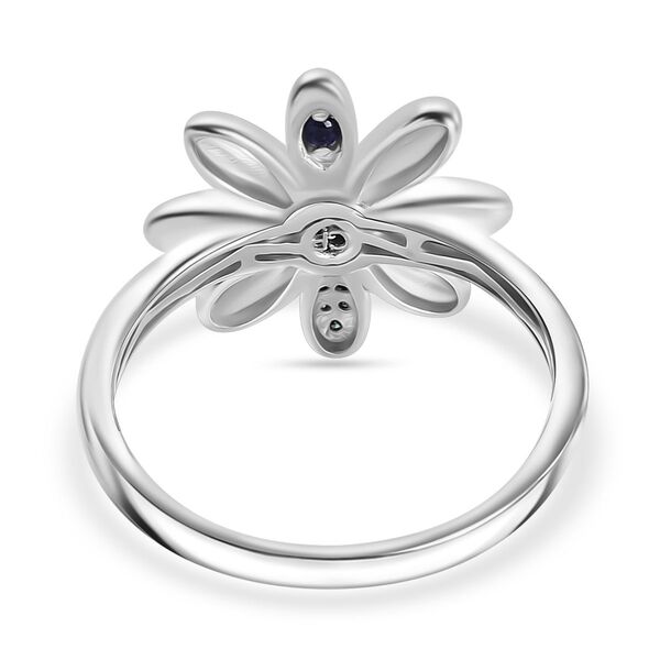 GP Italian Garden Kollektion - Blauer Diamant und Kanchanaburi blauer Saphir Ring, 925 Silber rhodiniert - 0,11 ct. image number 6
