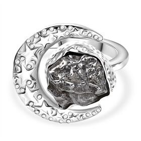 D'Joy Meteorit Ring 925 Silber rhodiniert (Größe 17.00) ca. 15,98 ct