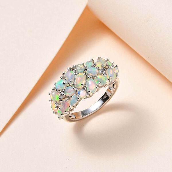Natürlicher, äthiopischer Welo Opal Ring 925 Silber rhodiniert (Größe 19.00) ca. 2.41 ct image number 2