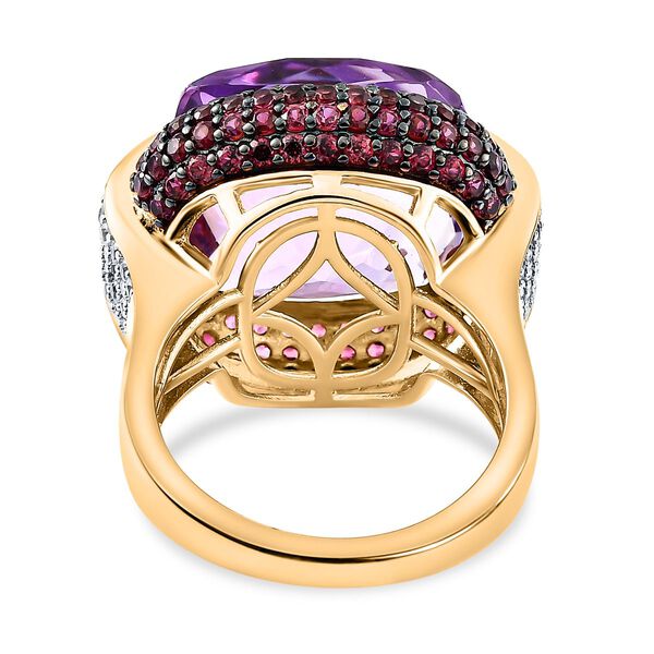 AAA Rose De France Amethyst, Rhodolith Granat und Zirkon-Ring - 20,61 ct. image number 5