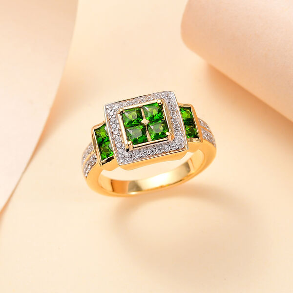 Nat&uuml;rlicher Chromdiopsid und Zirkon-Ring - 1,90 ct. image number 2