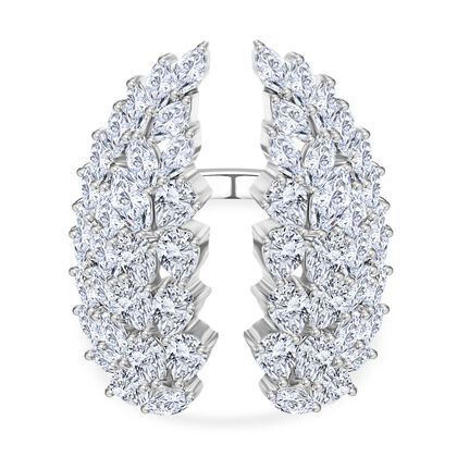 GP Herz Kollektion - Wei&szlig;er Zirkon Ring 925 Silber rhodiniert (Gr&ouml;&szlig;e 18.00) ca. 7.44 ct