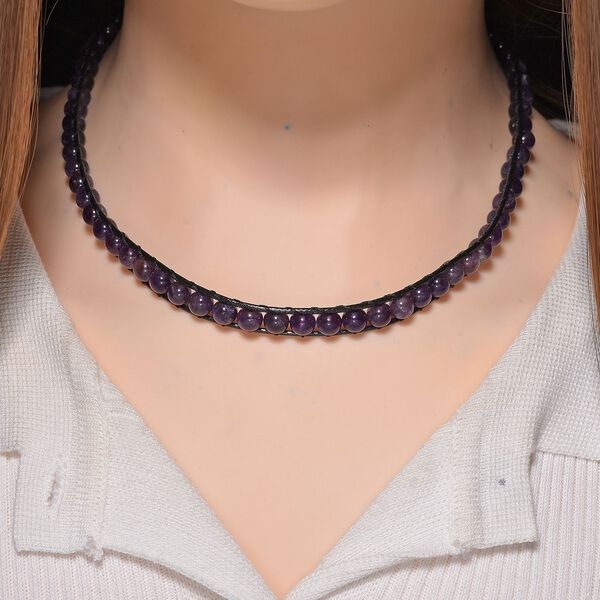 Flexible afrikanische Amethyst Halskette - 80 ct. image number 2