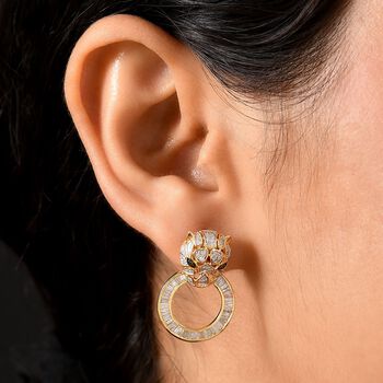 GP Kollektion - Multi Diamant und Kanchanaburi blauer Saphir 19cm Armreif und Ohrringe