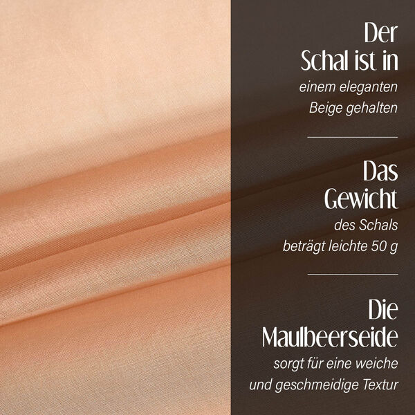 LA MAREY – Chiffon Schal aus Maulbeerseide, beige image number 3