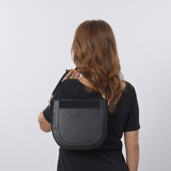 Hobo Tasche mit abnehmbarem Riemen, Gr&ouml;&szlig;e 26x8x14 cm, Schwarz image number 3