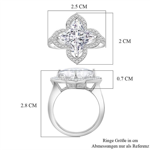 D'Joy Moissanit Ring 925 Silber rhodiniert (Größe 19.00) ca. 5,93 ct image number 7