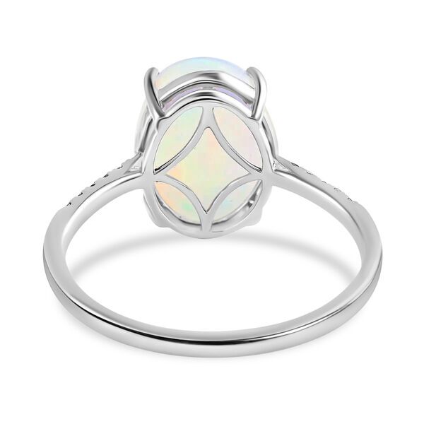 LUXORO AAA nat&uuml;rlicher, &auml;thiopischer Welo Opal und Diamant-Ring in 585 Wei&szlig;gold - 4,35 ct. image number 4