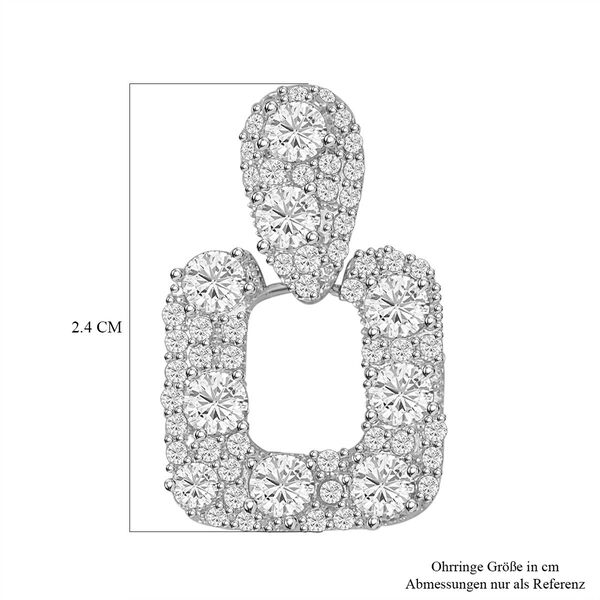 Wei&szlig;er Zirkonia Ohrringe, silberfarben image number 4