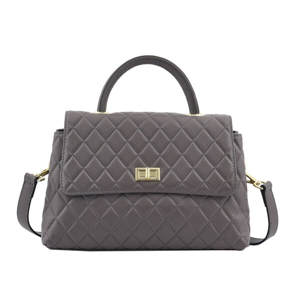 LA MAREY Crossbody Tasche aus 100% echtem Leder mit RFID Schutz und abnehmbarem Riemen, Grau