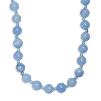 EverTrue Milchige Aquamarin und blaue Apatit 50cm Halskette - 170 ct.