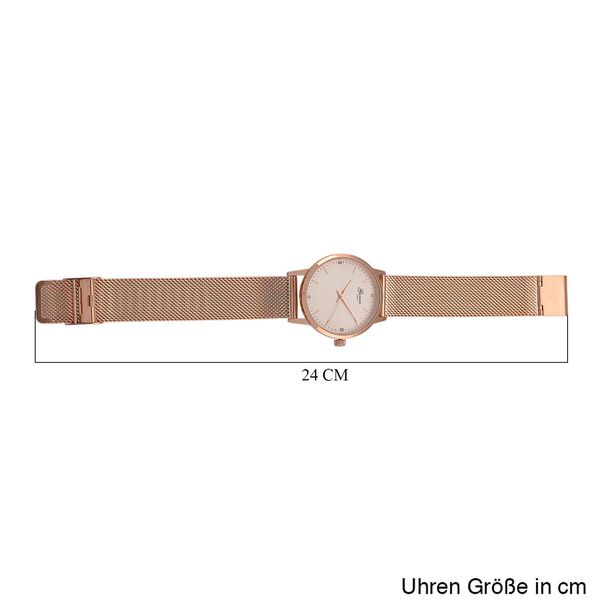 GENOA - Weißer Diamant Uhren 21.5 cm 316L Edelstahl Rose ca. 0,04 ct. image number 8