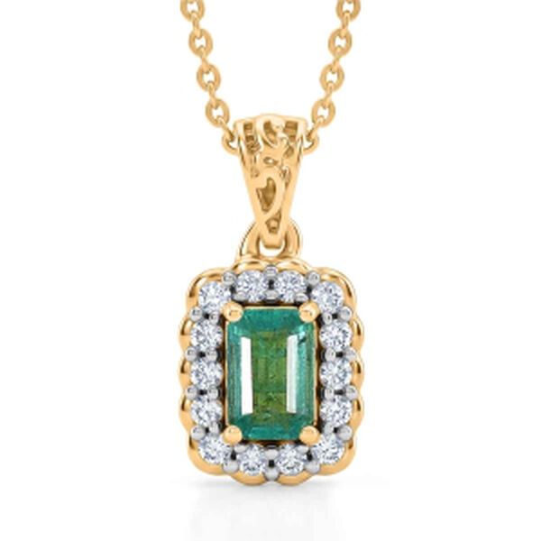 D'Joy AAA Kagem Sambischer Smaragd, Moissanit Schmuckset ca. 50 cm 925 Silber 750 Gelbgold vermeil ca. 0.76 ct