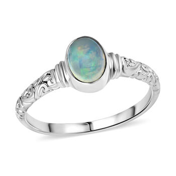 Royal Bali - Nat&uuml;rlicher, &auml;thiopischer Welo Opal Ring 925 Silber (Gr&ouml;&szlig;e 21.00)