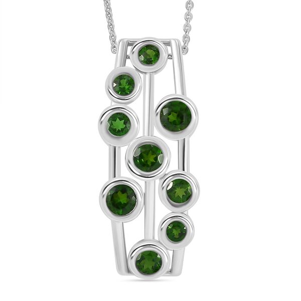 Natürlicher Chromdiopsid Schmuckset 925 Silber rhodiniert ca. 1,80 ct. image number 0