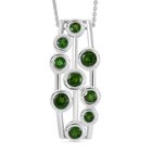 Natürlicher Chromdiopsid Schmuckset 925 Silber rhodiniert ca. 1,80 ct.