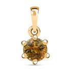 AA Natürlicher goldener Tansanit Anhänger 925 Silber 750 Gelbgold Vermeil ca. 0.58 ct