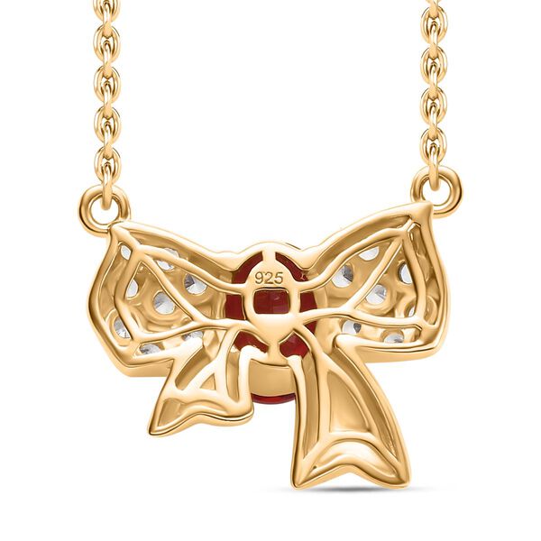 Labor Padparadscha Saphir und Zirkon Halskette, 45 cm - 3,17 ct. image number 5