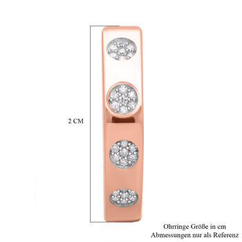 Wei&szlig;er Diamant P Ohrringe 925 Silber Ros&eacute;gold Vermeil ca. 0.25 ct