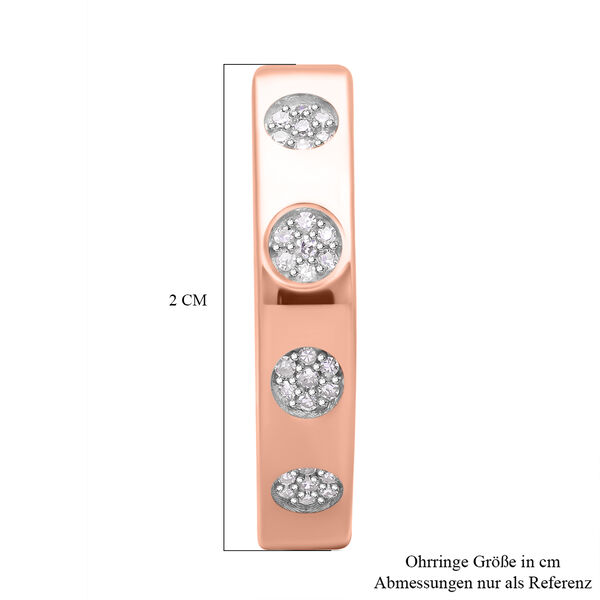 Wei&szlig;er Diamant P Ohrringe 925 Silber Ros&eacute;gold Vermeil ca. 0.25 ct image number 1