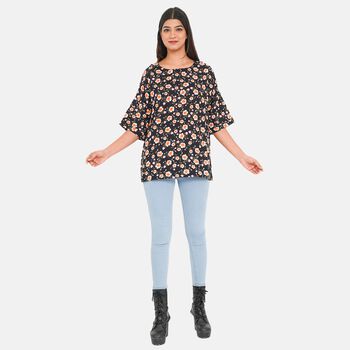Tamsy bedrucktes Top, Blumendruck, Gr&ouml;&szlig;e 40
