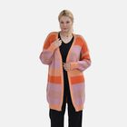 Gestreifter Cardigan, Orange und Lila, One size