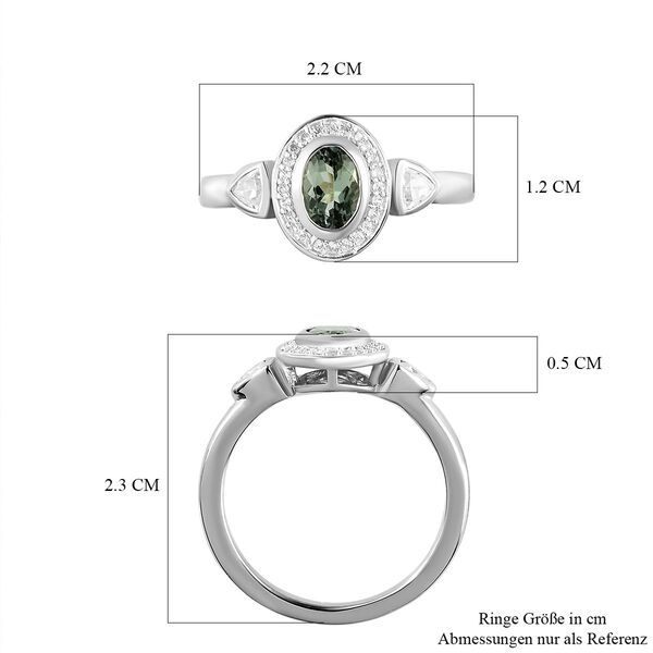 Gr&uuml;ner Tansanit und Zirkon-Ring - 1,09 ct. image number 7