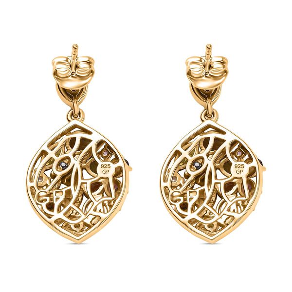 AA Mehrfarbig-Turmalin Ohrringe 925 Silber 750 Gelbgold Vermeil ca. 3,74 ct. image number 6