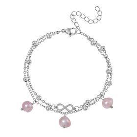 Mehrfarbiges Süßwasser Perlen Armband, ca. 19 cm + 5 cm Extender, Reiner Edelstahl
