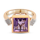 Lusaka Amethyst und Zirkon Ring 925 Silber vergoldet  ca. 4,00 ct image number 3
