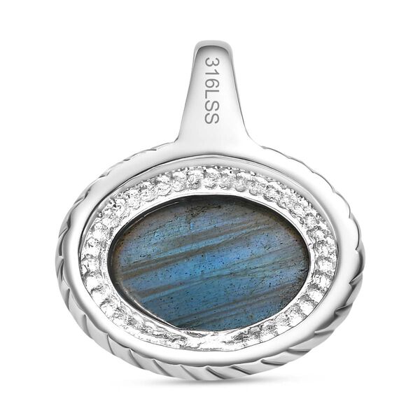 Labradorit Anhänger  Edelstahl ca. 6.63 ct image number 5