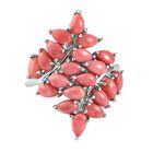 Oregon Pfirsich Opal-Ring, 925 Silber platiniert (Größe 19.00) ca. 3.40 ct