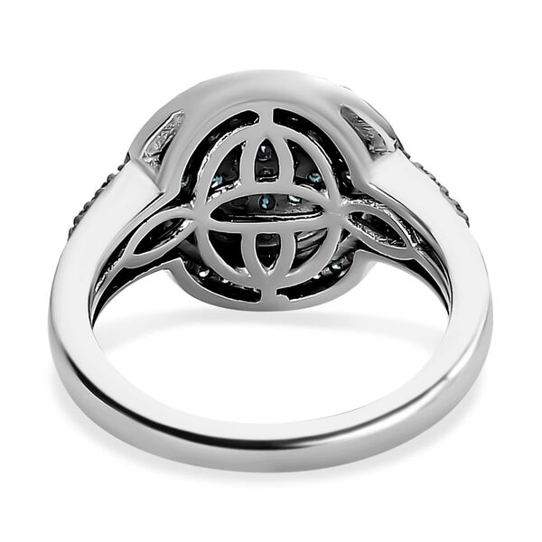 Blauer Diamant Ring, 925 Silber platiniert, (Größe 21.00), ca. 0.75 ct image number 6