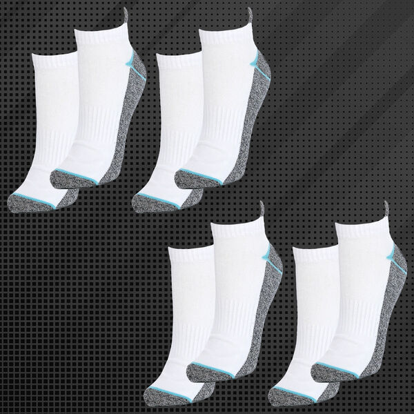 4er-Set Kupferfaser-Kompressions-Socken, 41-45, Weiß-schwarz image number 12