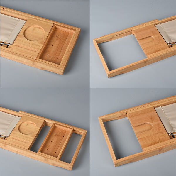 Badewanne Caddy Ablage aus Bambus, Braun image number 7